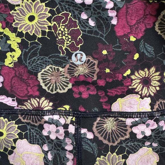 Lululemon Wunder Under Hi-Rise 28" Full Length Colorful Floral Athletic Tights - Picture 6 of 8